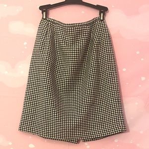 talbots petites wool checkered skirt